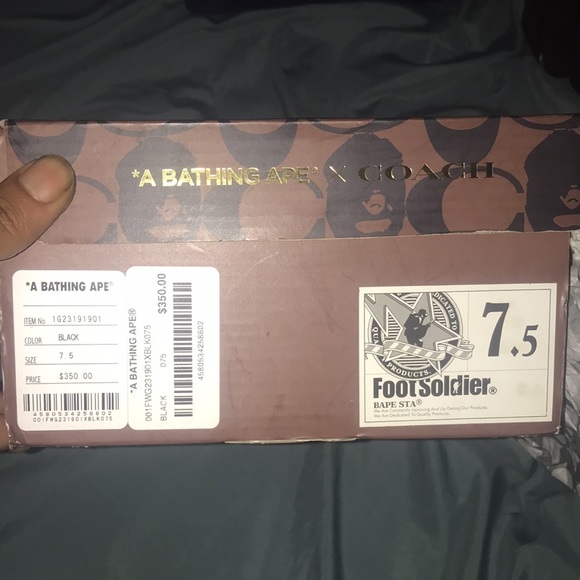 Bape x Coach collab bathing apes size 7.5 men’s - Picture 7 of 8